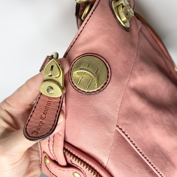 Juicy Couture Pink Large Crossbody Bucket Bag Purse - Picture 7 of 14